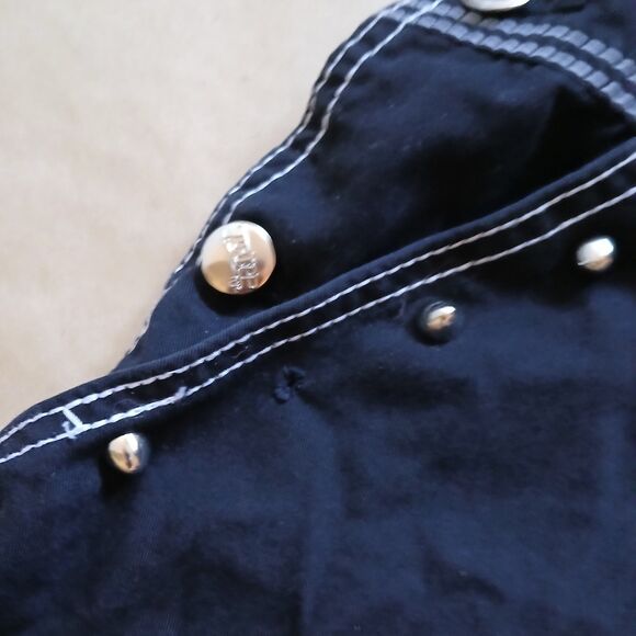 Tripp NYC Daang Goodman Size S Black Spike Studded Overalls Shortalls Goth Emo - Picture 6 of 11